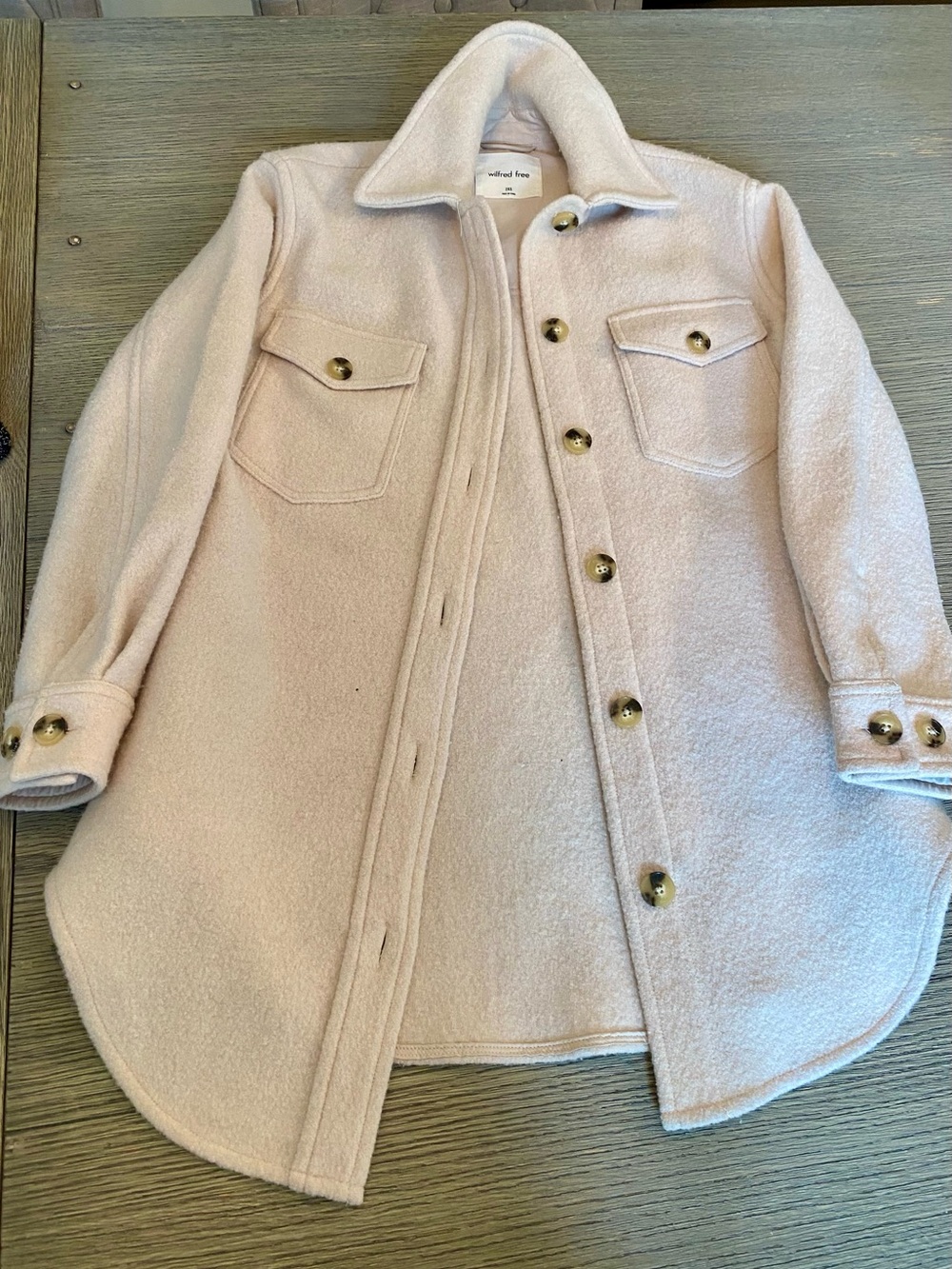 Wilfred Blush Teddy Shacket Jacket